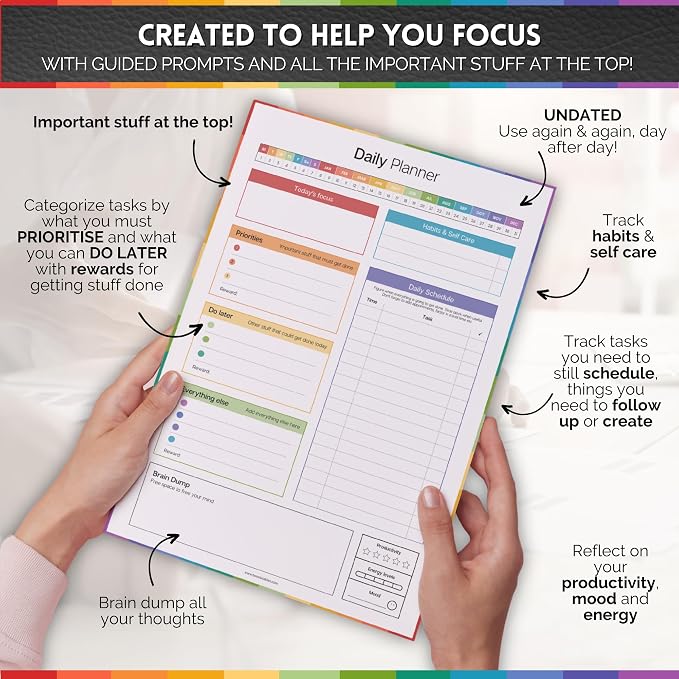ADHD Daily Planner Notepad for Neurodivergent Adults - Image 3