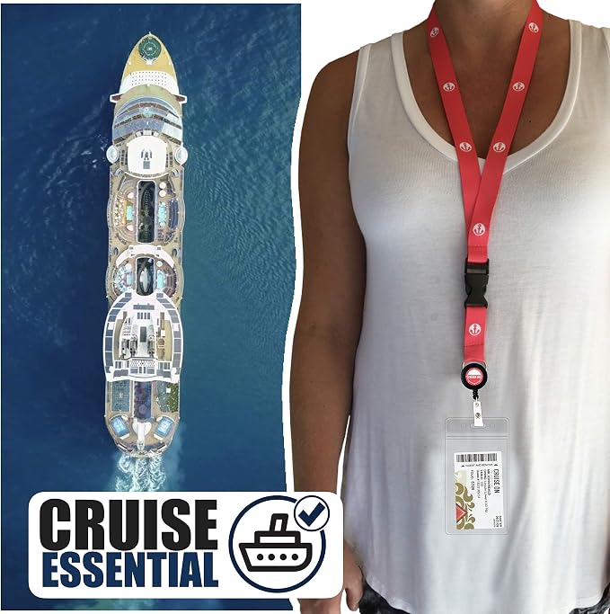 Cruise On Cruise Lanyard for Ship Cards – 2-Pack Retractable Badge & Waterproof - Image 2
