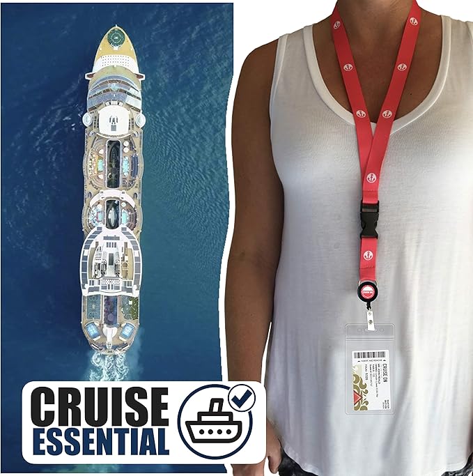 Cruise On Cruise Lanyard for Ship Cards – 2-Pack Retractable Badge & Waterproof - Image 2