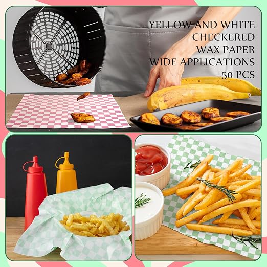 Geosar 100 Pcs Gingham Party Supply Disposable Paper Food Tray Bulk Disposable - Image 5