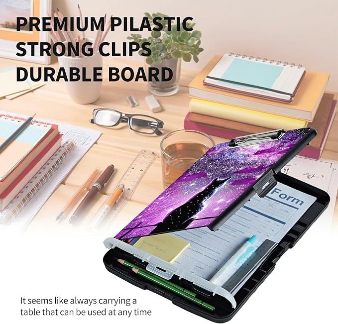 Clipboard with Storage High Capacity Plastic Nursing Clipboards with Pen Holder - Image 6