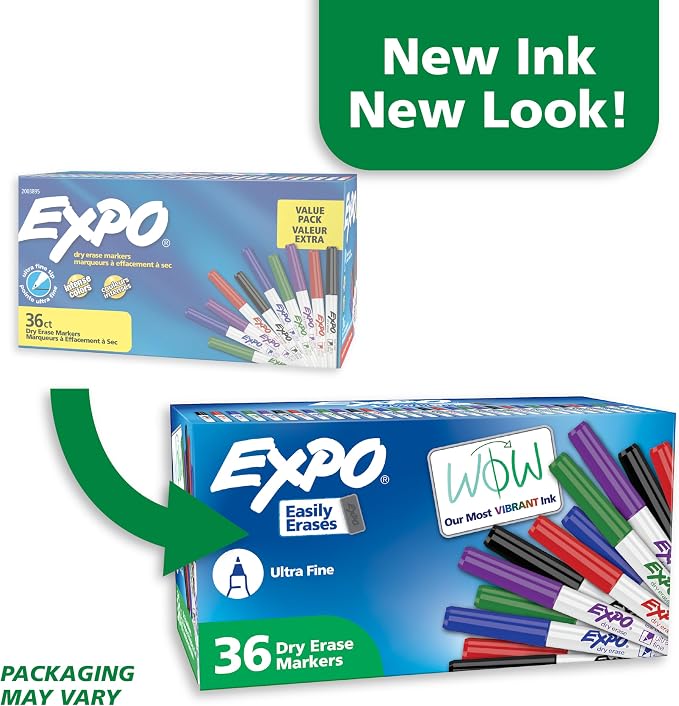 EXPO Dry Erase Markers, Low Odor Ink, Ultra Fine Tip, Office Essentials - Image 3