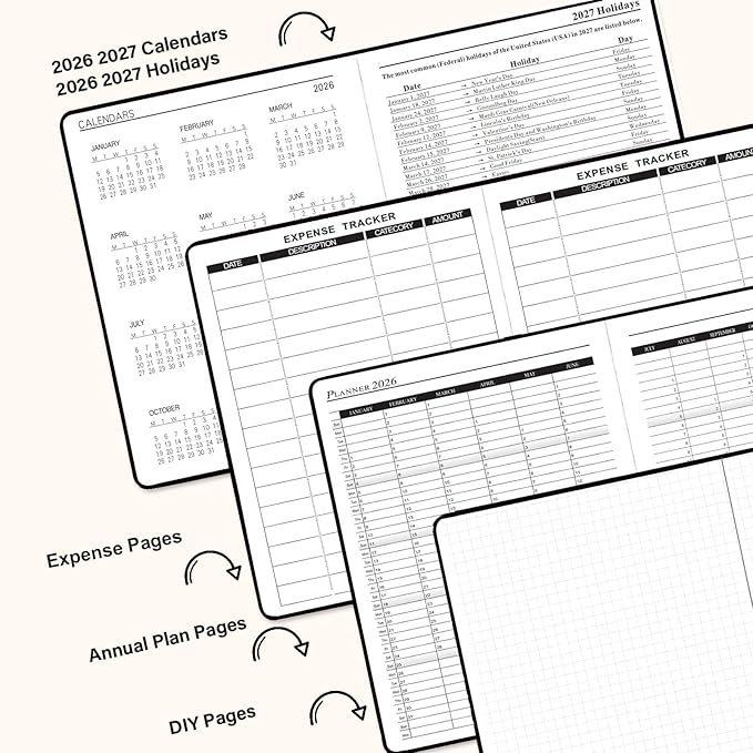 Benkaim Academic Daily Planner 2026-2027 One Page A Day, Calendar Book - Image 4