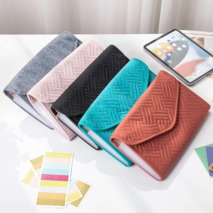 Fabric Bill Organizer with Pockets 10x6 Receipt Organizer - Image 5