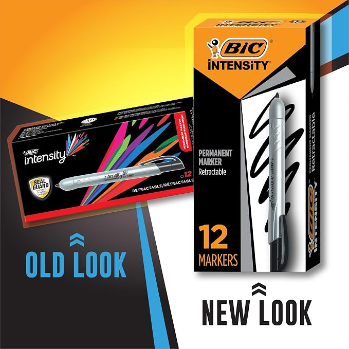 BIC Intensity Retractable Permanent Markers, Fine Bullet Tip, 12-Count Pack - Image 2