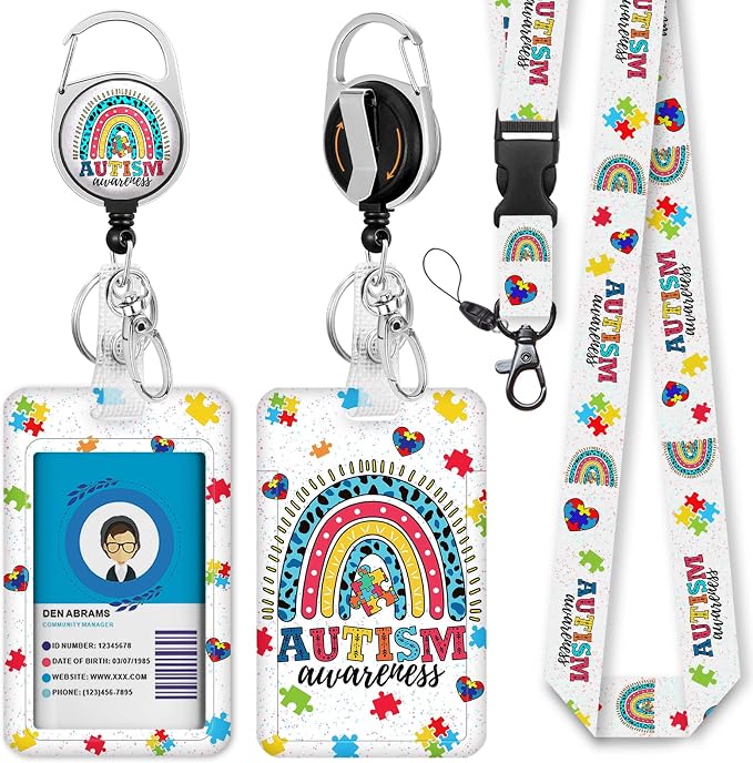 Autism Puzzle Lanyards for Id Badges by IMMATURUS
