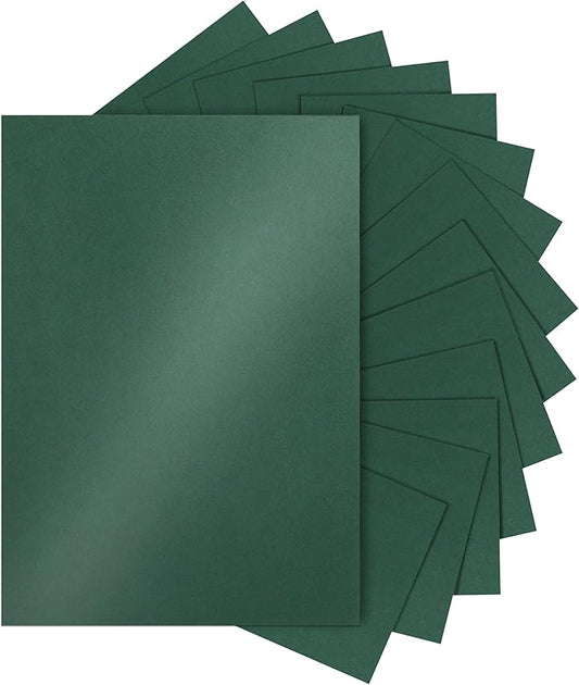Silunkia 120 Sheets Dark Green Shimmer Cardstock 8.5 x 11 Metallic Paper by Silunkia
