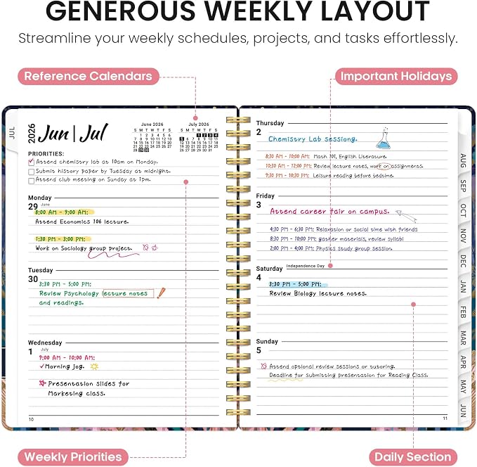 Planner 2026-2027, Academic Year Weekly and Monthly Calender Planner, from Jul - Image 3