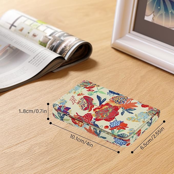 Business Card Holder，PU Leather Business Card Case Color Printing Pattern Card - Image 4