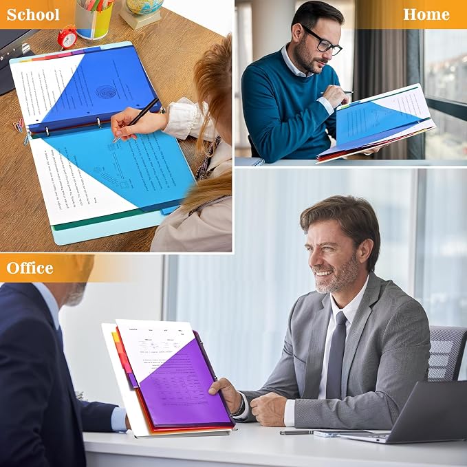 8-Tab Dividers for 3 Ring Binder, Subject Dividers, 3-Hole Plastics Sheets - Image 7