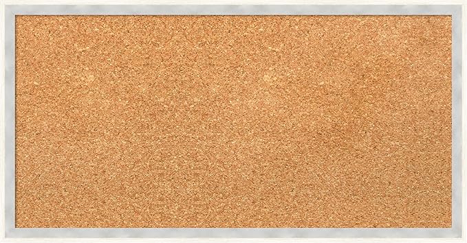 Amanti Art Natural Cork Board for Wall, 13x25 Vision Board with White Frame, Small Corkboard Office Decor for Home Organization, Modern Corkboard Pinboard to Display Items for Home Organization in-DeskLoop Office
