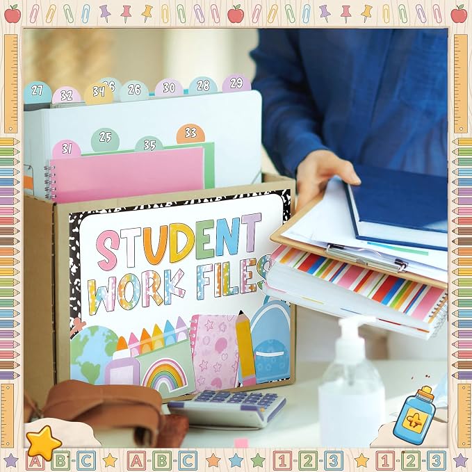 Marspark 10 Set Classroom Organization Folder Labels - Image 4