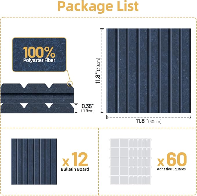 Large Cork Board for Wall 36" x 48" Blue Bulletin Board - Image 7