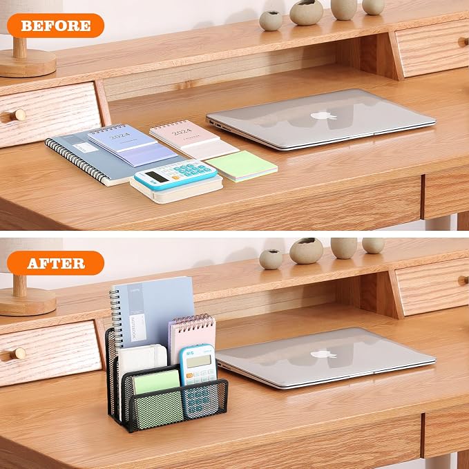 2 Pieces Desk Mail Organizer, Metal Mesh Small File Holders Letter Organizer - Image 6