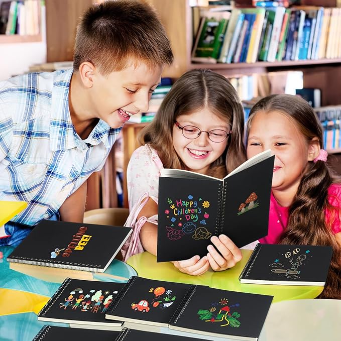 Yahenda 54 Pcs Spiral Notebook Bulk A5 Journal Lined 8.3'' x 5.5'' Writing Composition Paper Small Notepad Subject Notebook for Students Office Business Back to School Supplies (Black)-DeskLoop Office