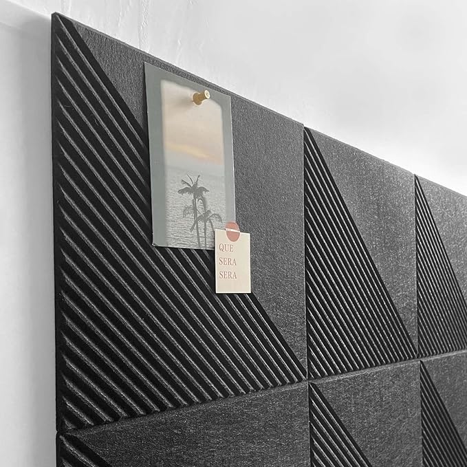 Large Cork Board for Walls 48"x 36", 12 Pack Felt Wall Tiles with Safe Removable Adhesive Tabs, Cork Board for Office,Pinboard Bulletin Board - Black-DeskLoop Office