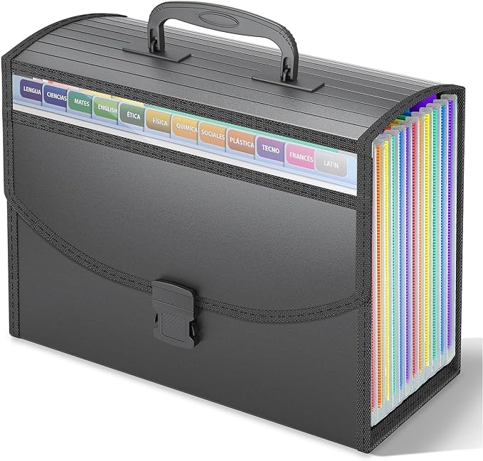 TOPCJ Accordion File Organizer, Expanding File Folder Portable Filing Folders by TOPCJ