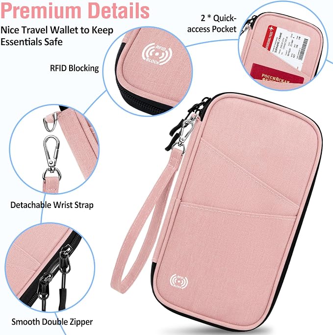 BKNOOU Family Passport Holder RFID Blocking Travel Document Organizer | Large - Image 7