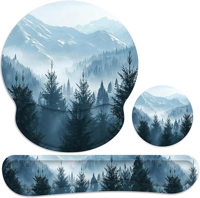 Ergonomic Mouse Pad with Wrist Rest and Keyboard Wrist Rest, Mousepad and Wrist by GJGOO