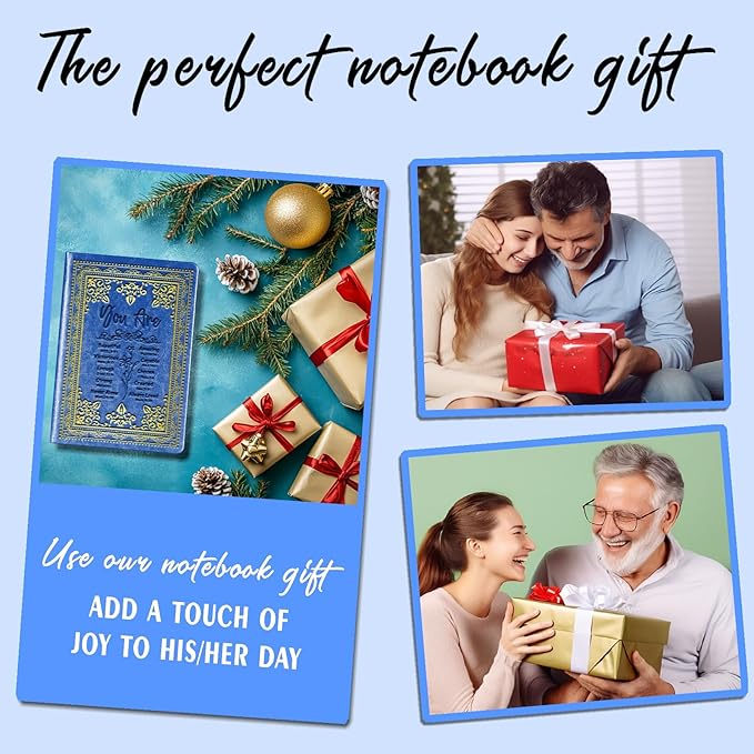 Dark Blue A5 Lined Leather Journal Notebook,Inspirational Christian Gifts Hardcover Executive Notebooks for Men Women,200 Pages 100 Gsm Thick Ruled Paper Daily Diary for School,Family ,Friends,Work (You Beautiful Dark Blue)-DeskLoop Office