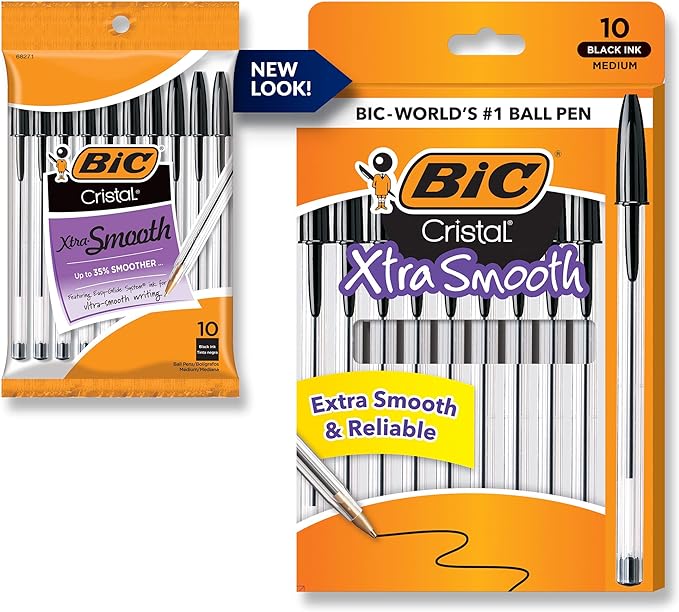 BIC Cristal Xtra Smooth Ballpoint Pen, Medium Point, by BIC