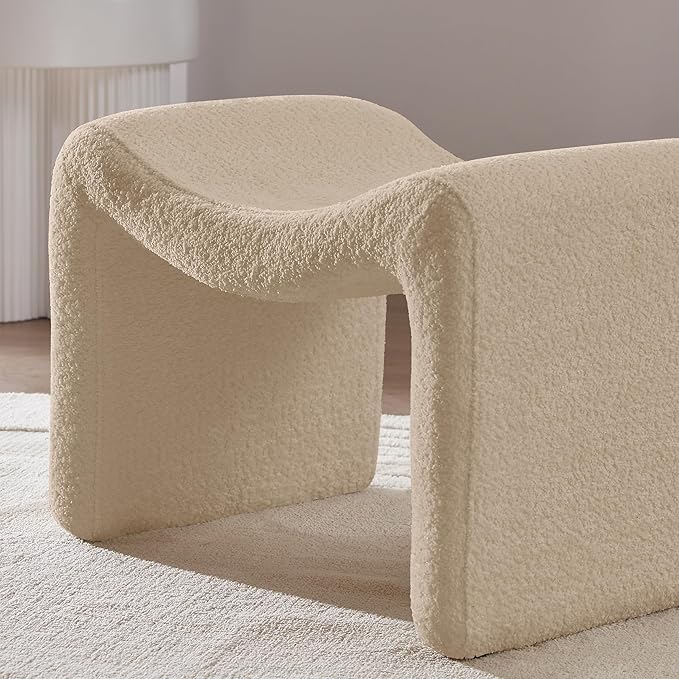 Large Footstool Ottoman, Multi-Functional Modern Foot Stool, Sofa Footrest Extra Seating for Living Room, Entryway, Hallways and Bedrooms, Large, Camel-DeskLoop Office