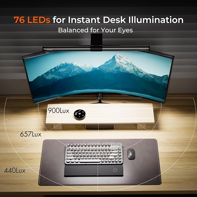 Quntis Monitor Light Bar with Remote, Eye-Care No Glare Computer Light - Image 2