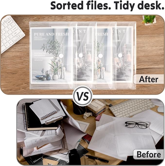 SUNEE 12 Pack Plastic Envelopes, Poly File Folders - Image 6