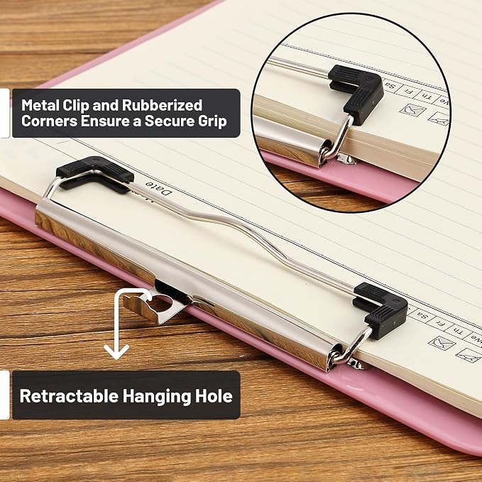 Mr. Pen- Plastic Clipboard, 12.5” x 9”, Careys Pink, Clipboard Plastic | - Image 3