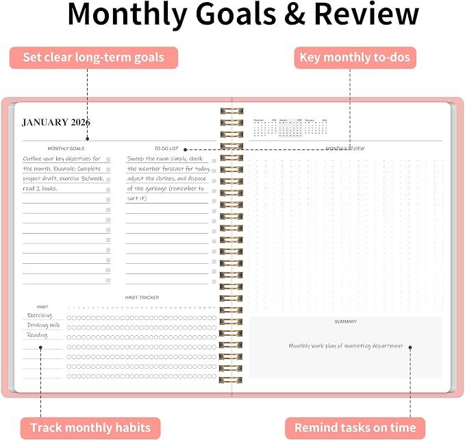 KMQOY Monthly Planner 2026-2027, 2026 Calendar 24 Months Planner, Jan 2026 - Image 4