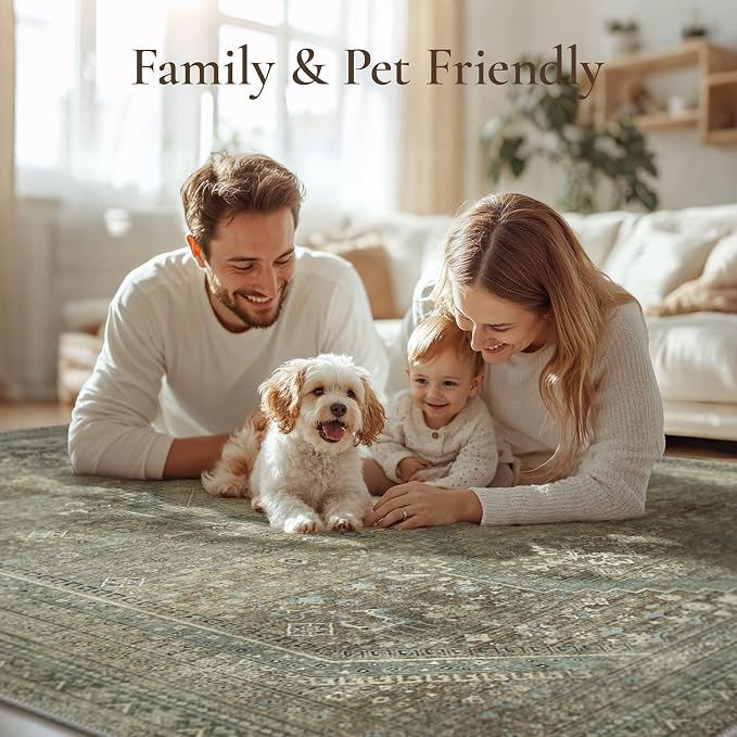 GENIMO 6x9 Area Rugs for Living Room, Machine Washable Non Slip Rugs, Low Pile - Image 6