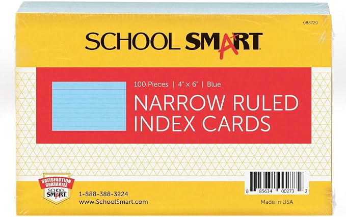School Smart Ruled Index Card, 4 x 6 Inches by SchoolSmart