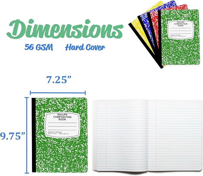 Composition Notebook College Ruled Composition Notebooks Bulk Marble Hard Cover - Image 3