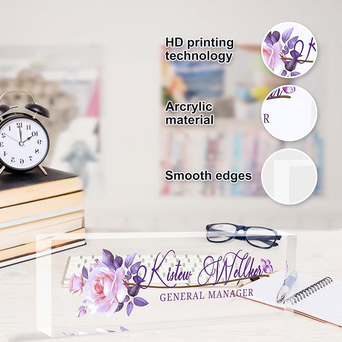 Custom Desk Name Plate Personalized, Acrylic Name Plates - Image 4