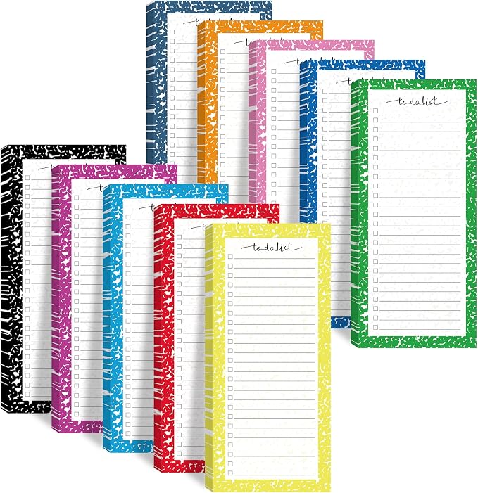 Censen 10 Pack 500 Sheets to Do List Notes Daily Checklist Notepad by Censen