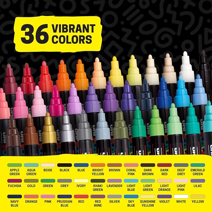 POSCA PC-5M Water-Based Paint Markers, Medium Point, 36 Pack - Image 3