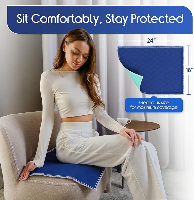 Inspire Waterproof Chair Pad, Dark Colored to Hide Stains, 18 x 24 – Quilted - Image 2
