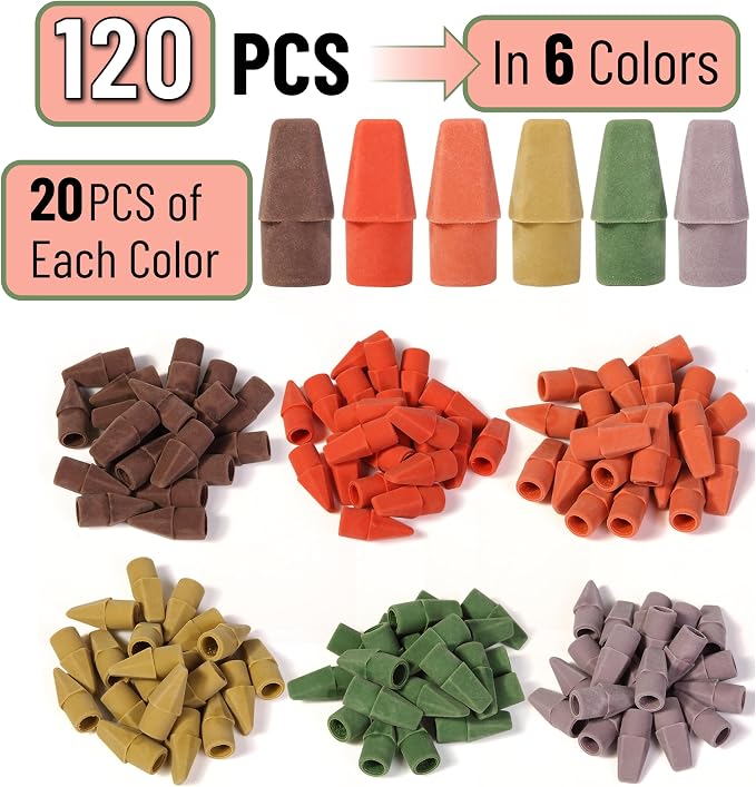 Mr. Pen- Pencil Erasers Toppers, 120 Pack, Latex Free, No Smudge | Mr Pen - Image 2