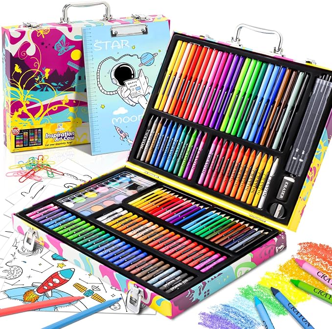 Art Supplies, 180 Pack Drawing Painting Set by POPYOLA