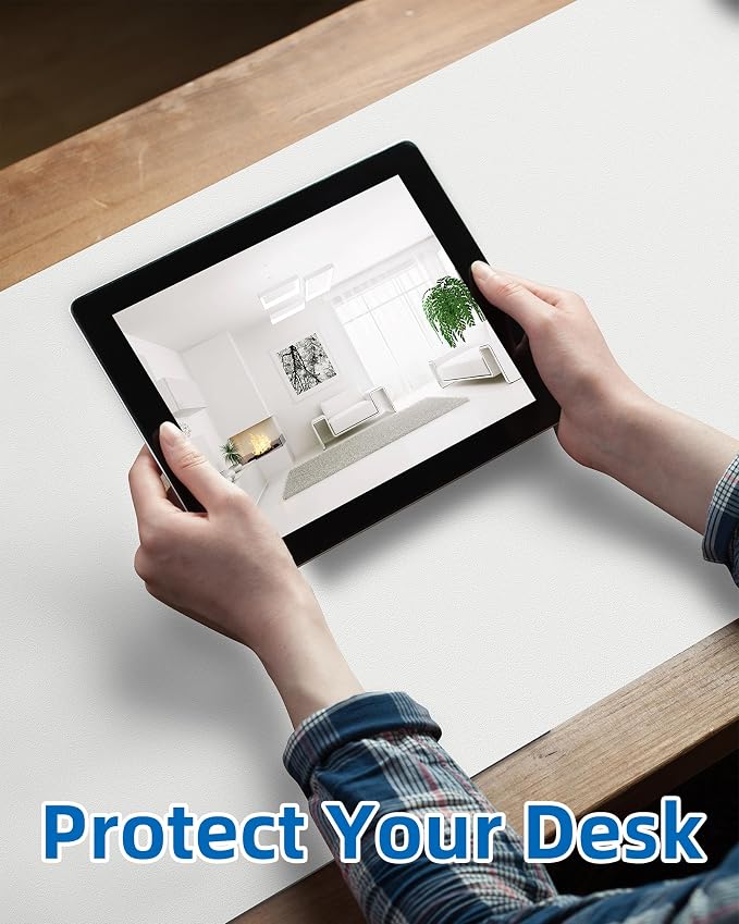 Leather Desk Pad Blotter, Mouse Pad, Office Desk Mat, Non-Slip PU Leather Desk - Image 5