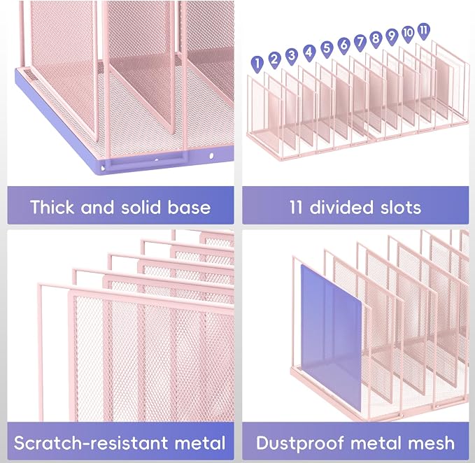 File Organizer for Desk, 11-Section Vertical File Sorter, Paper Holder - Image 6