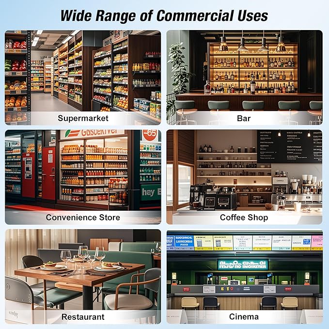 Commercial Beverage Refrigerator, 75" W 60 Cu. Ft. Commercial Drink Fridge, Display Refrigerator with 3 Glass Door, Commercial Display Fridge with 12 Adjustable Shelves, for Shop, Restaurant, Bar-DeskLoop Office