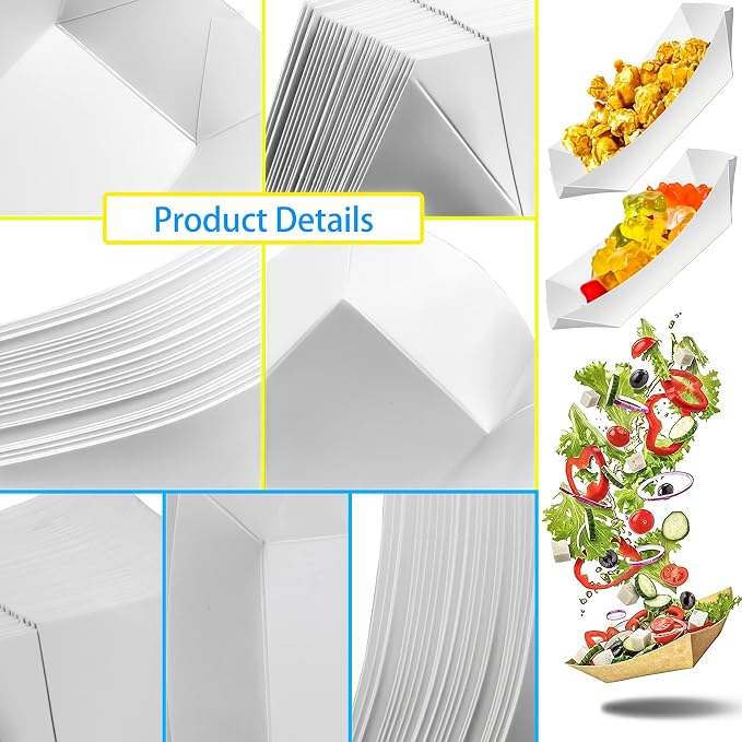 180 Pack 1/2 lb Disposable Kraft Food Paper Trays, Small Eco-Friendly Paper - Image 3
