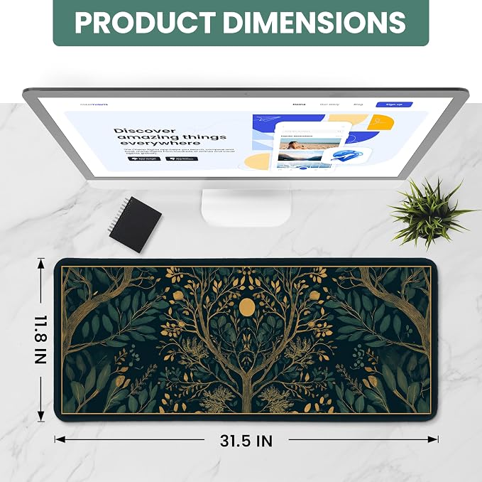 Aesthetic Desk Mat, Cute Hidden Bloom Desk Pad Protector - Image 2