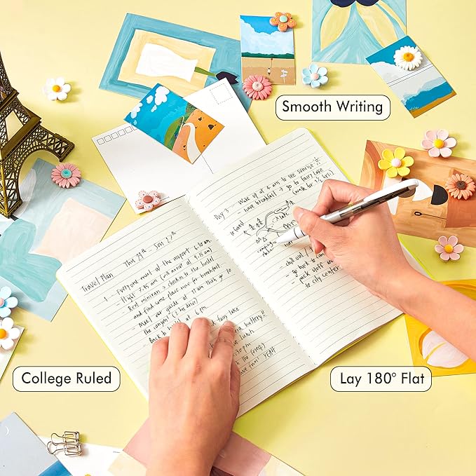 16 Pack Soft Cover Journal Bulk, Feela Lined Notebooks College Ruled for Work for Women Girl Writing, Blank Travel Journal Note Taking Notebook School Business Supplies, 8.2” x 5.5”, A5, Lemon Yellow-DeskLoop Office