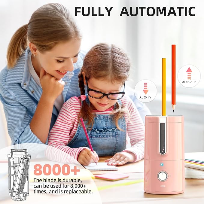 deli Electric Pencil Sharpener, Fully Automatic Pencil Sharpener - Image 2