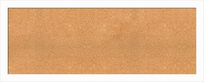 Amanti Art Natural Cork Board for Wall, 21x53 Vision Board with White Frame, Oversize Corkboard Office Decor for Home Organization, Casual Corkboard Pinboard to Display Items for Home Organization in-DeskLoop Office