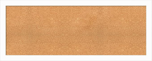 Amanti Art Natural Cork Board for Wall, 21x53 Vision Board with White Frame, Oversize Corkboard Office Decor for Home Organization, Casual Corkboard Pinboard to Display Items for Home Organization in-DeskLoop Office