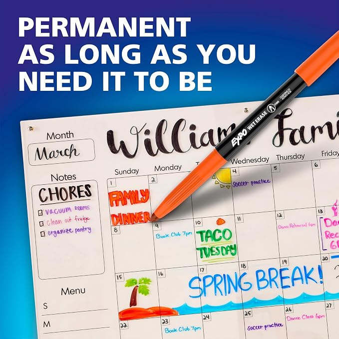 EXPO Wet Erase Markers, Semi-Permanent, Fine Tip, Organizing - Image 2