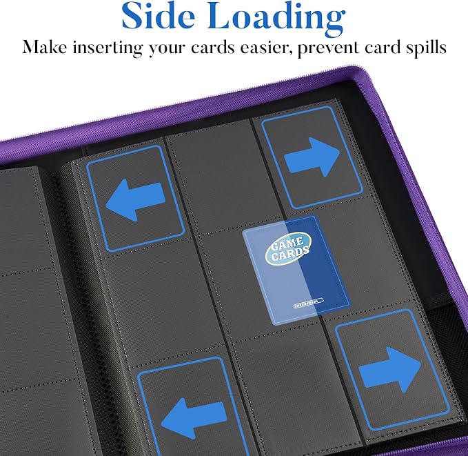 Premium Zip Card Binder, Fabmaker 9 Pocket Trading Card Binder, PU Cover Zipper - Image 5